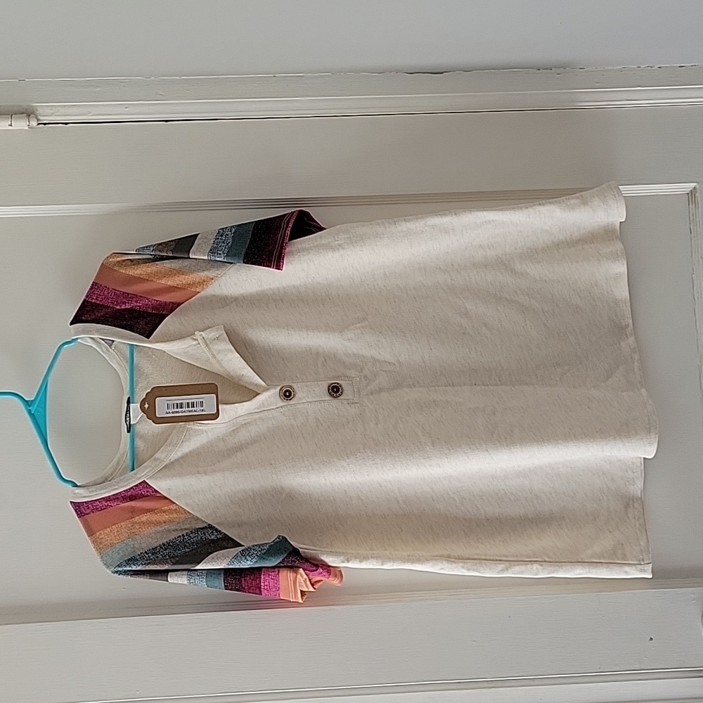 Brand new t-shirt with faux buttons